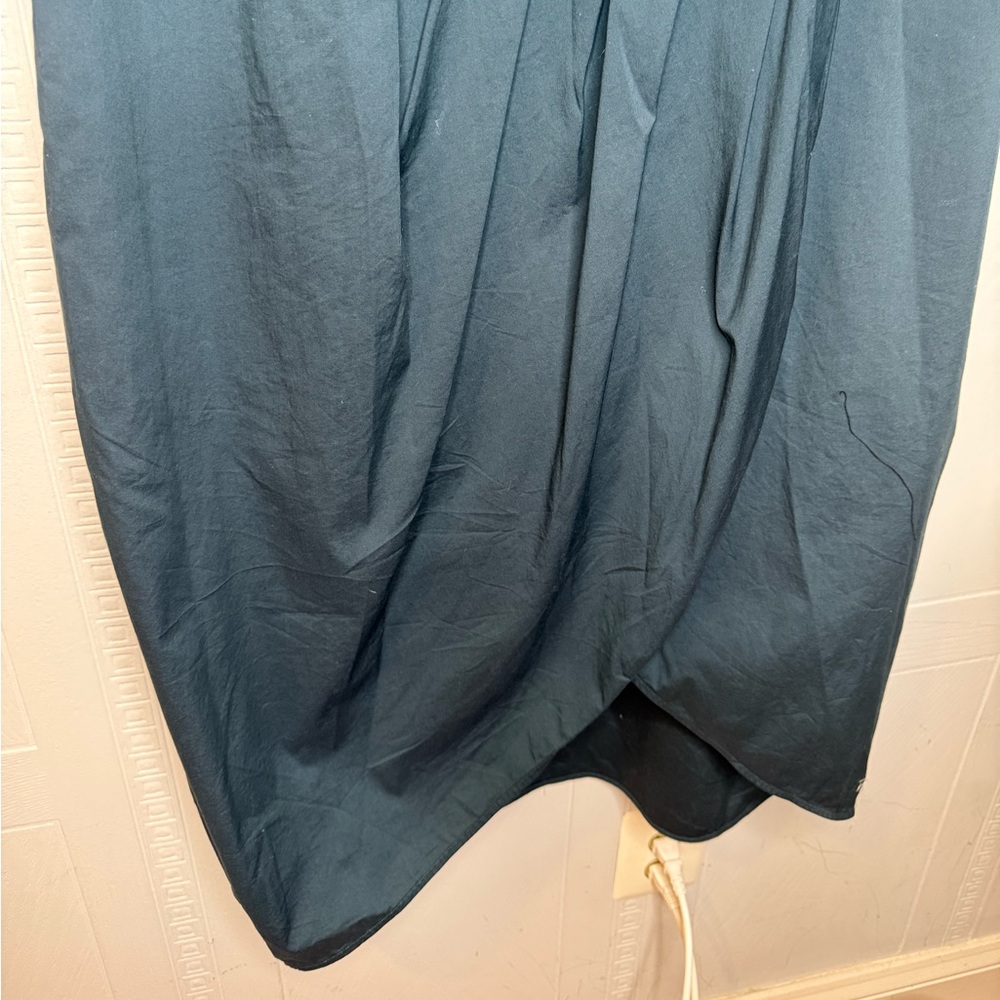 Universal Standard Asymmetric Shirtdress Cotton Blend Teal Medium 18-20 EUC - Picture 5 of 13
